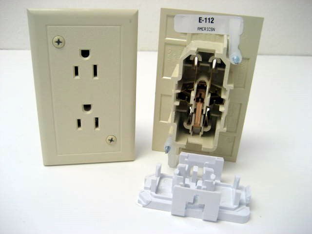 E-111 ivory self-contained toggle light switch with plate - Mobile Home