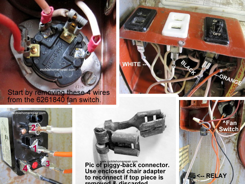 6261840 Fan Switch Conversion Instructions - Mobile Home Repair  Furnace Fan Switch Wiring Diagram    Mobile Home Repair