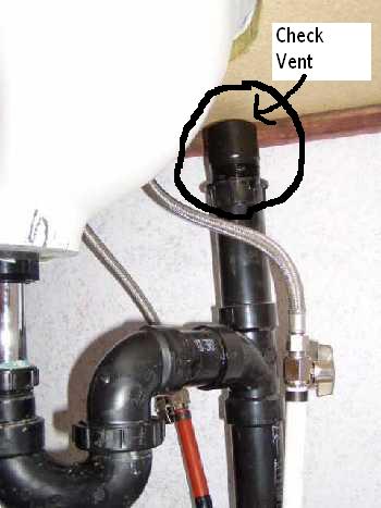 Plumbing Check Vent Under Counter Sink Mobile Home Repair