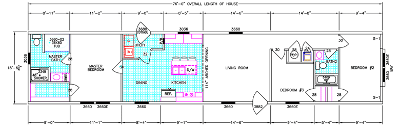 Franklin Homes - 3 Bed 2 Bath - Mobile Home Floor Plans
