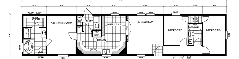 Karsten 3 bed 2 bath mobile home floor plan