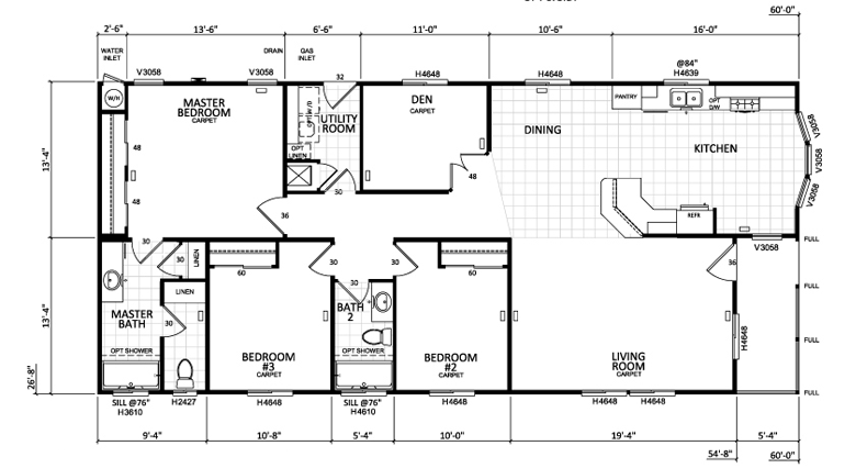 Skyline Homes - 3 Bed 2 Bath - Manufactured Home Floor Plan