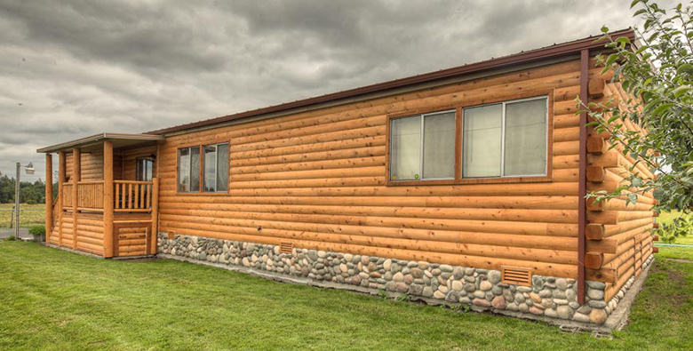 Wood Log Siding for a Mobile Home
